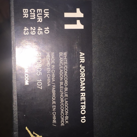 AIR JORDAN RETRO 10 “CHAROLETTE” SIZE 11 - Picture 2 of 6